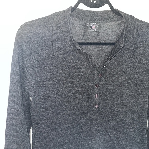 Polo Jean Co Wool Long Sleeve Classic Polo - Picture 5 of 8